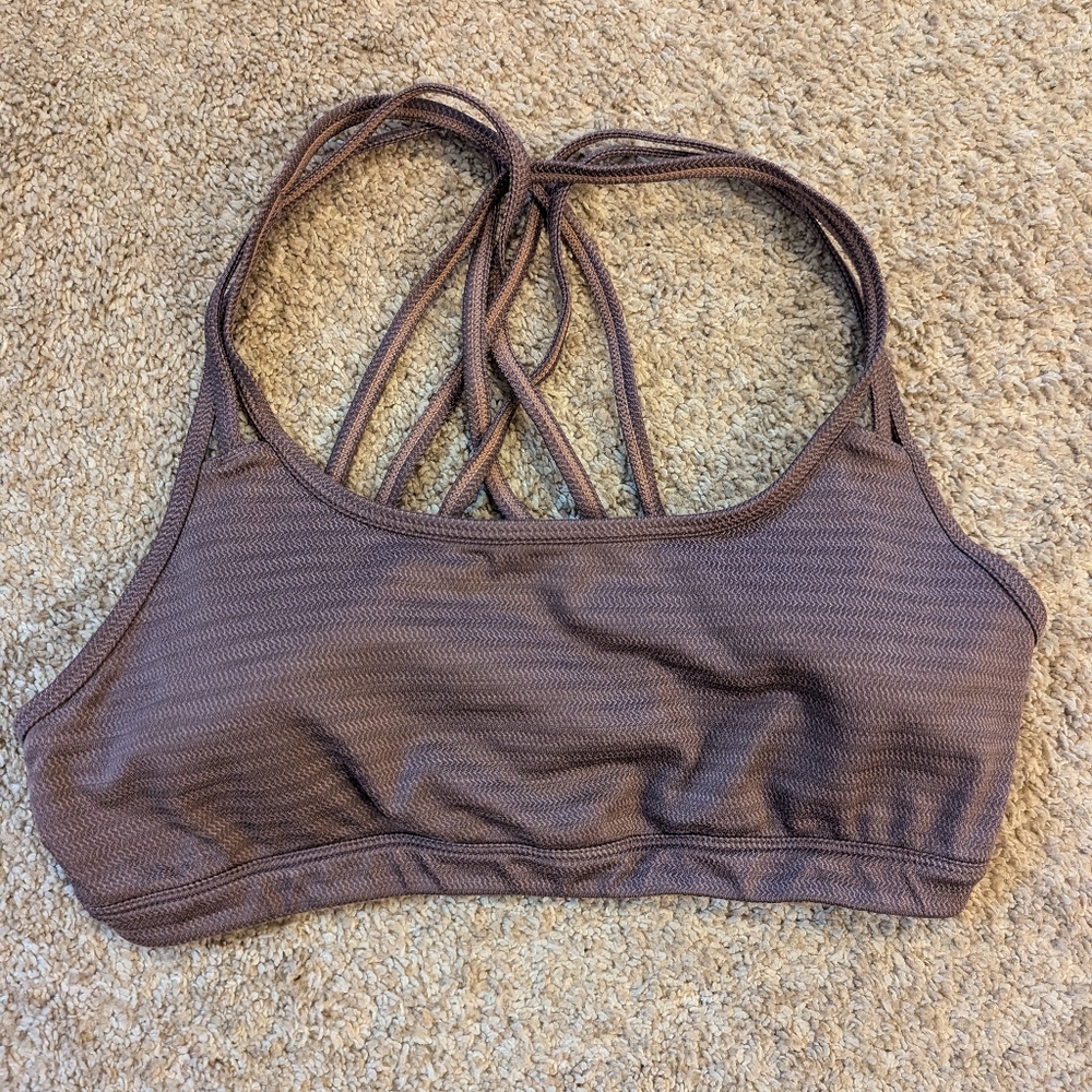Athleta Textured Mauve Sports Bra